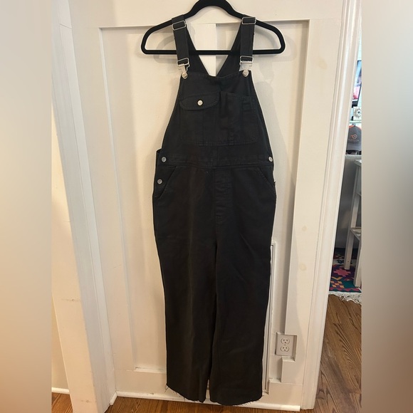 Outerknown Pants - Outerknown black voyage overalls raw hem